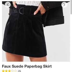Faux suede paperbag skirt